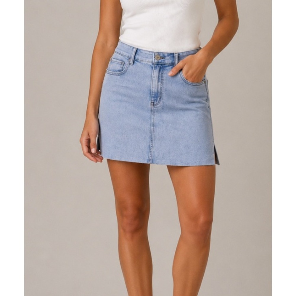 NEW American Eagle Skindigo Hi-Waisted Pencil Denim Skirt 16 Super Super Stretch